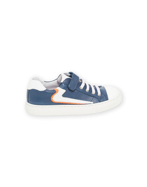 Baskets en cuir bleu marine ROBASNEON / 23KK3623D3F070