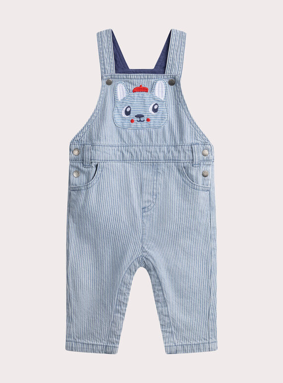 Salopette rayée marine pour bébé garçon WUKASAL / 25SG1032SALC244