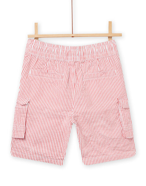 Bermuda à rayures rouge enfant garçon NOJOBERPOCH2 / 22S902C7BERF524