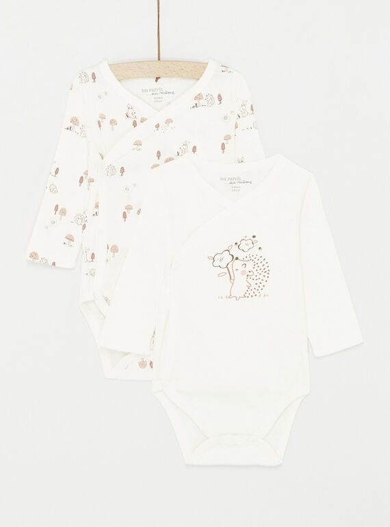 Lot de body manches longues blanc cassé fille SOU1BOD1 / 23WF0311BODA001