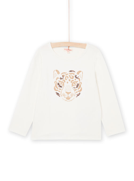 T-shirt manches longues blanc à animation tigre PAJOYTEE3 / 22W901D4TML001