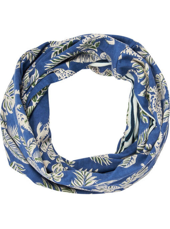 Snood double tour garçon bleu avec motif jungle JYOCLOSNO / 20SI0211SNO715
