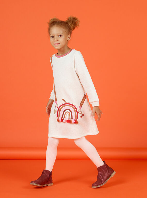 Robe doublée écrue détail sac enfant fille MACOMROB4 / 21W901L4ROB006