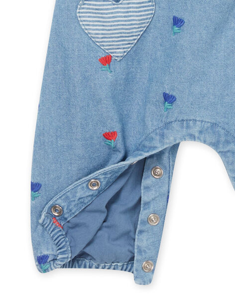 Salopette en denim à broderies fleuries RINAUSAL / 23SG09N1SALP269