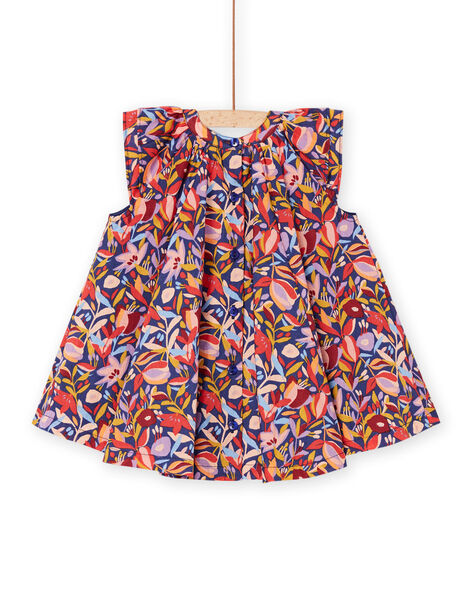 Robe indigo à imprimé fleuri RISUNROB2 / 23SG09K1ROB703