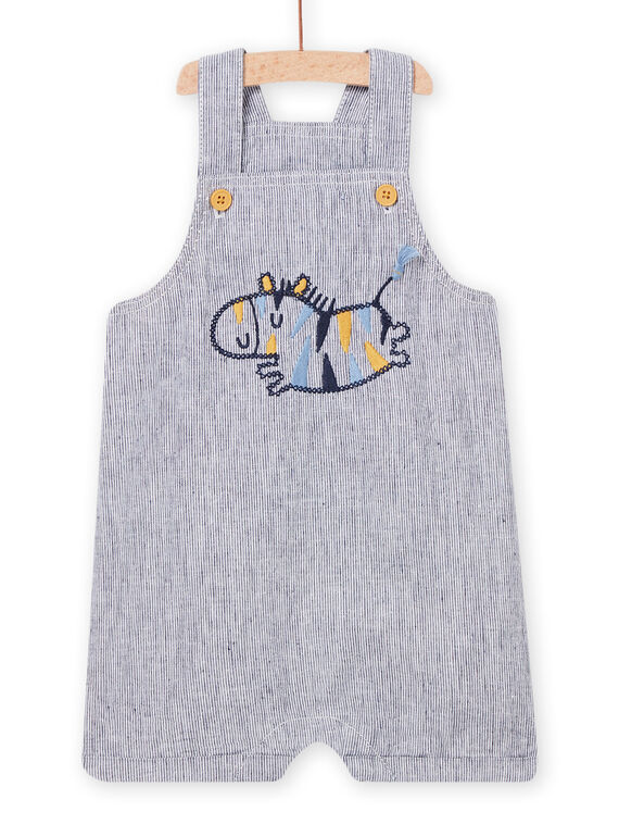 Salopette courte blanche et bleue bébé garçon NUSOSAC / 22SG10Q1SAC000