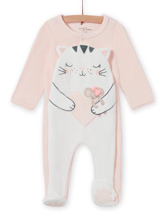 Kontakt Enfant - Grenouillère bébé fille sans pied imprimée - Blanc Imp  Etoile Rose - Drest