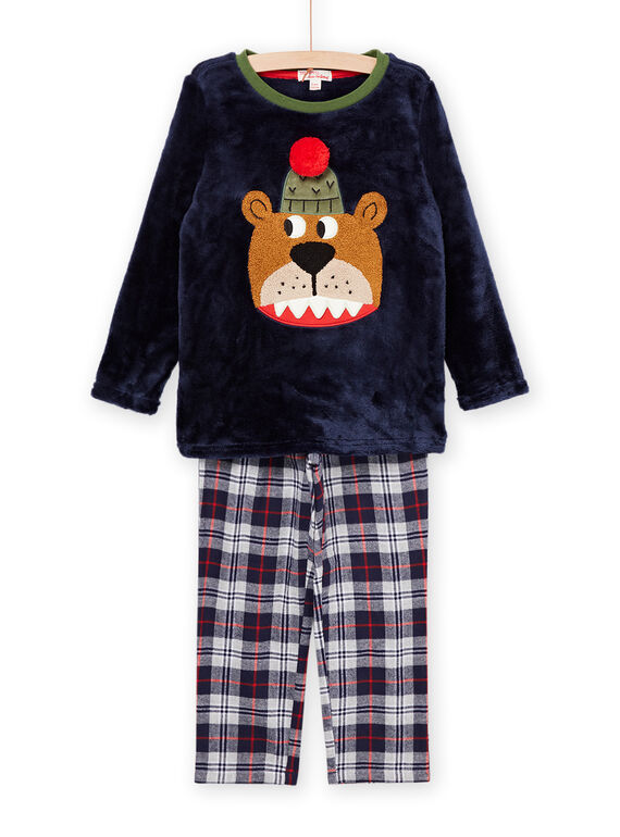 Pyjama T-shirt et pantalon en velours à animation ours PEGOPYJTED / 22WH1231PYJ705