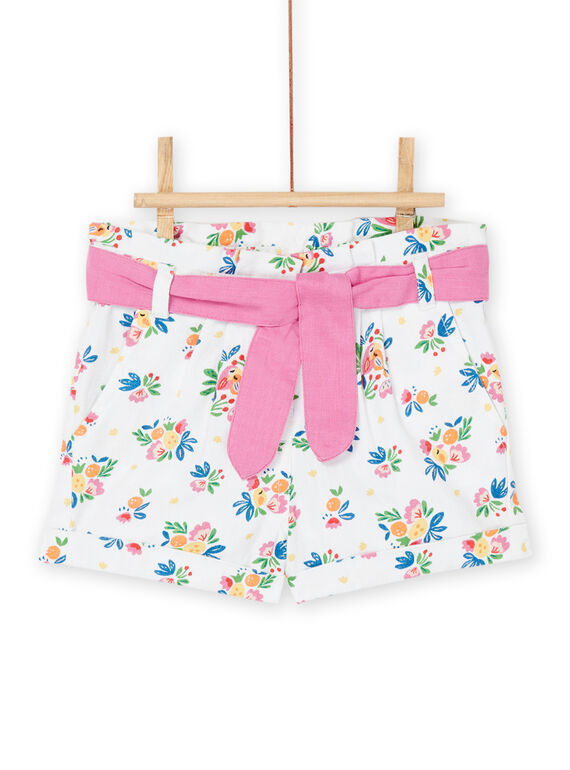 Short blanc à imprimé fleuri RIPOPSHO2 / 23SG09X2SHO000