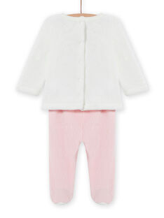 Ensemble pyjama en soft boa motif ourson bébé fille MEFIPYJOUR / 21WH1391PYJ001