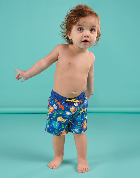 Short de bain bleu à imprimé animalier RYUMER1 / 23SI10RDMAIA002