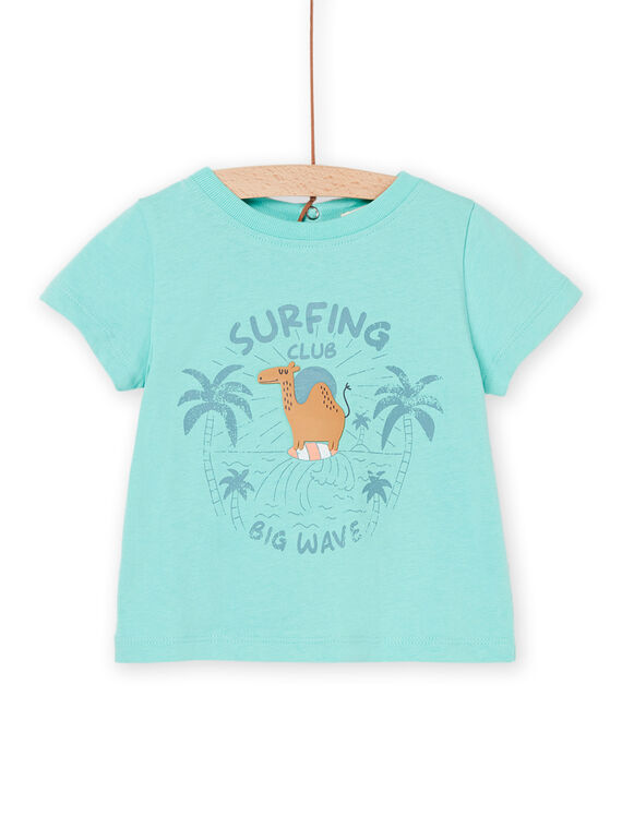 T-shirt turquoise à motif chameau surfeur RUEXOTI1 / 23SG10V1TMCC216