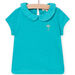 T-shirt à col Claudine turquoise bébé fille