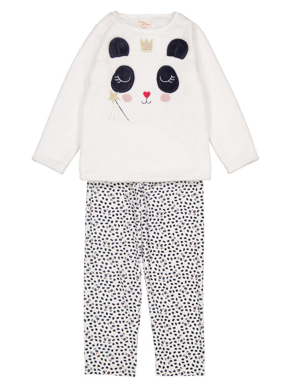Pyjama écru en soft boa enfant fille GEFAPYJDA / 19WH11N5PYJ001