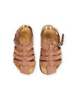 Sandales marron en cuir RUNUBROWN / 23KK3862SLB802