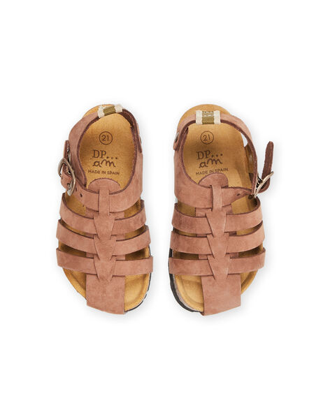 Sandales marron en cuir RUNUBROWN / 23KK3862SLB802