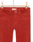 Pantalon en velours côtelé rouge-orangé enfant garçon MOJOPAVEL7 / 21W902N3PANE408