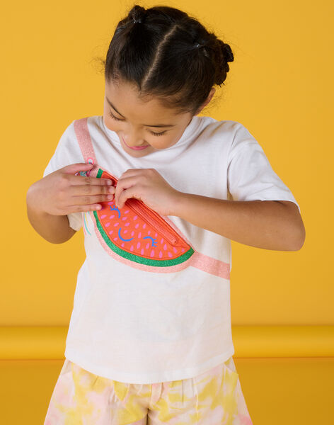 T-shirt blanc à animation sacoche pastèque RAPOPTI3 / 23S901X2TMC000