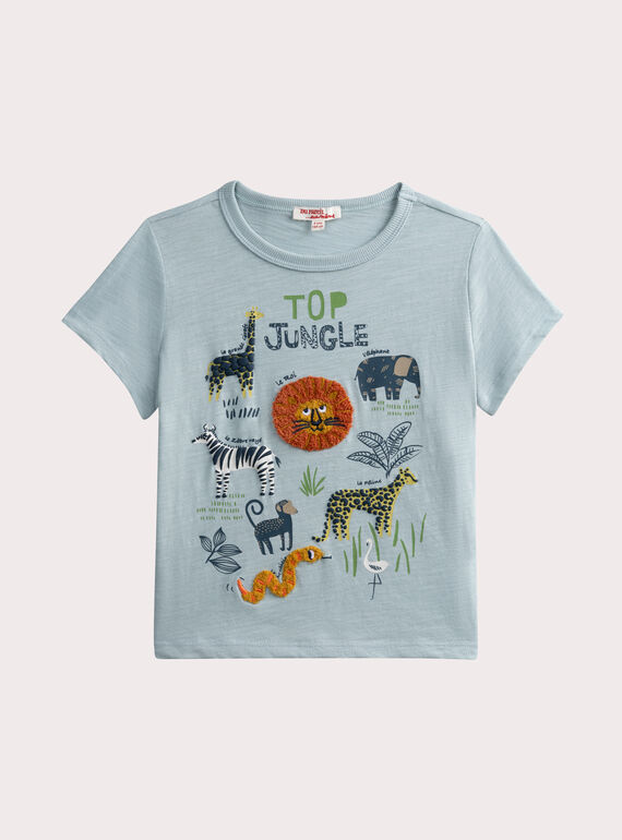 T-shirt bleu avec animation animalière WOPRITI2 / 25S902S2TMCC219