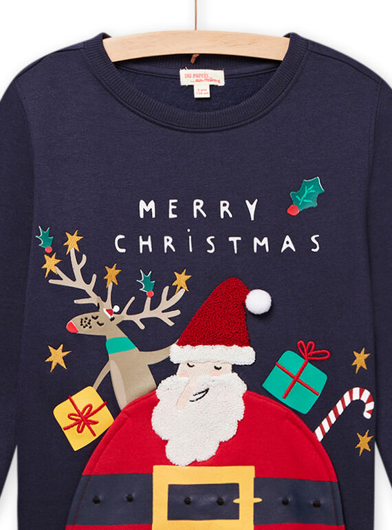 Sweat de Noel bleu marine enfant garçon MONOSWE / 21W902Q1SWE705