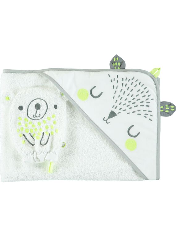Cape de bain et gant bébé mixte DOU2POIN / 18WF42M1POI000