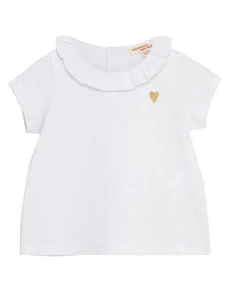 Brassiere Manches Courtes Blanche Layette Fille Nos Essentiels Bebe Dpam