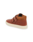 Baskets montantes en cuir lisse camel POBASGO / 22XK3671D3P804