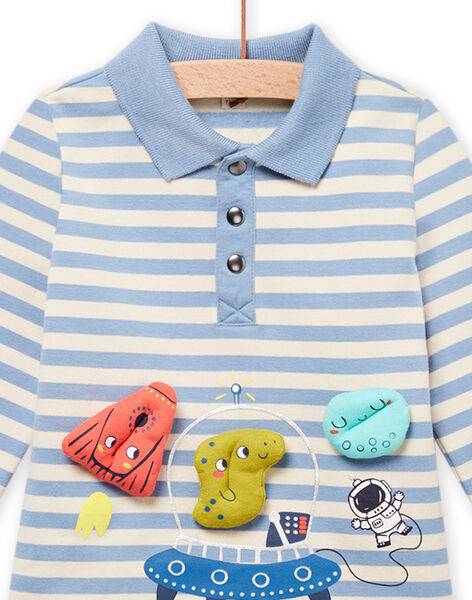 Polo à rayures bleu et blanc bébé garçon MUPLAPOL / 21WG10O1POL216