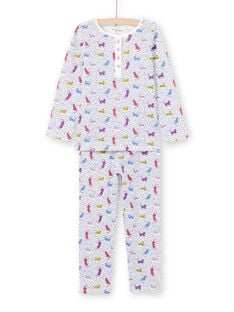 Pyjama à pois et imprimé léopards enfant fille MEFAPYJPAN / 21WH1134PYJ001
