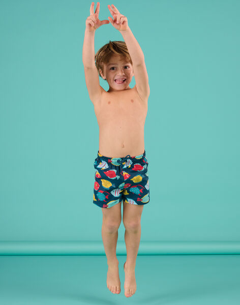 Short de bain bleu à imprimé poissons RYOMERBOXPOI / 23SI02R5MAI713