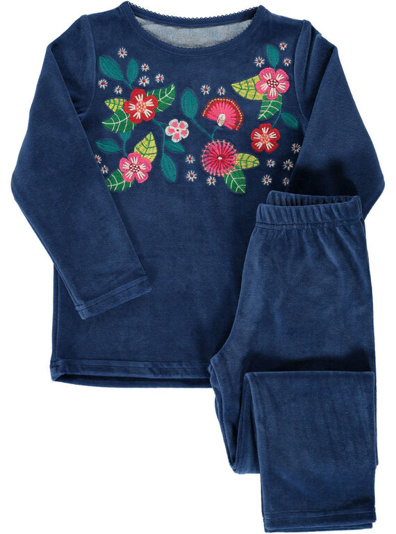 Pyjama en velours fille DEFAPYJFLE / 18WH1143PYJC214
