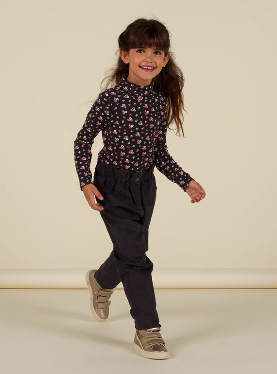 Jean paperbag gris foncé enfant fille MAHIPANT / 21W901U1PANJ905