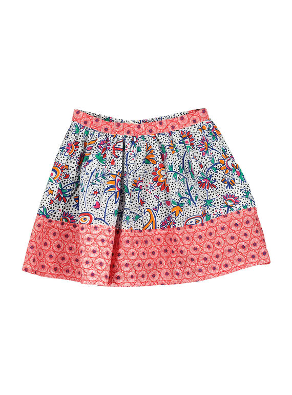 Jupe en coton fantaisie fille FATOJUP1 / 19S901L1JUP099