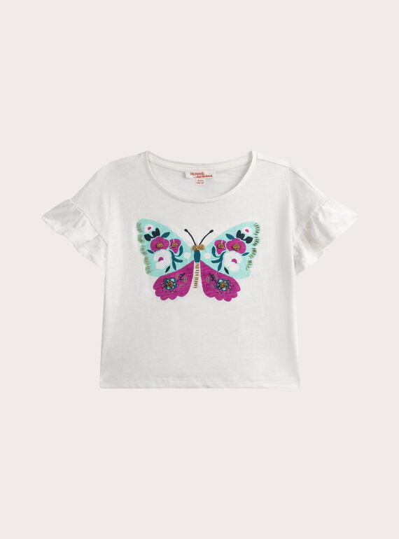 T-shirt manches courtes animation papillon  WABOTI4 / 25S901R3TMC001