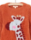 Pull manches longues caramel motif giraffe enfant fille MACOMPULL / 21W901L1PUL420