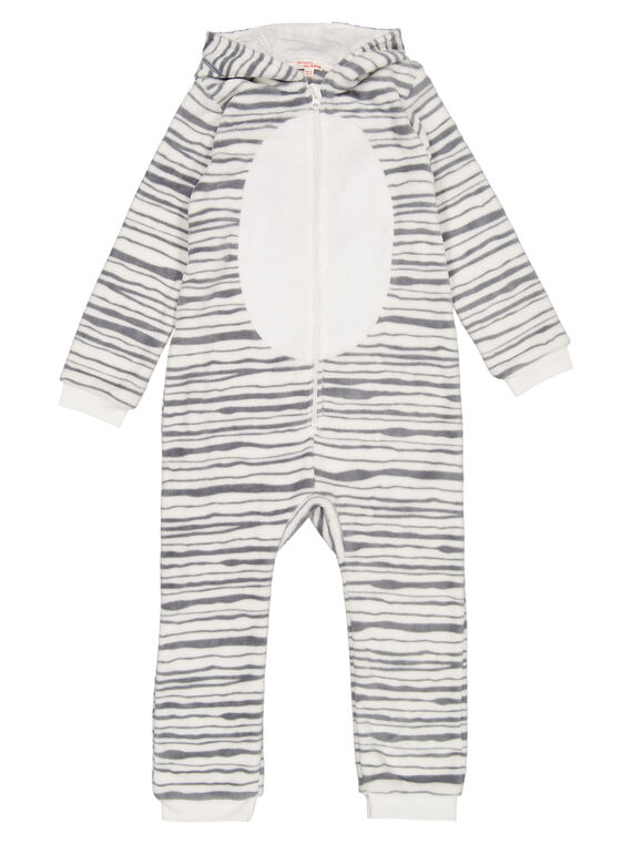 Surpyjama zèbre en soft boa enfant fille GEFASURZEB / 19WH11N1D4F001
