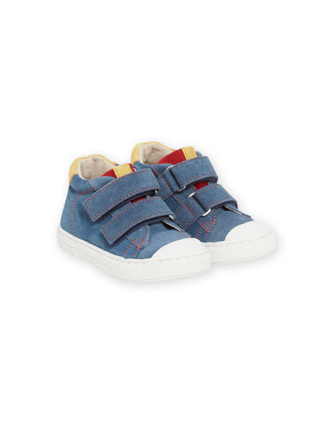 Baskets bleu azur, jaunes et rouges bébé garçon NUBASARTHUR / 22KK3831D3FC201