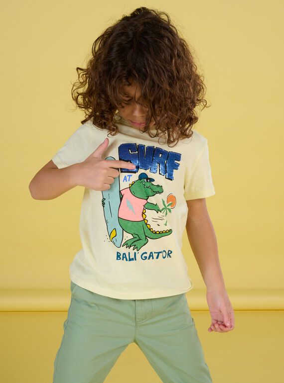 T-shirt jaune à motif aligator ROEXOTI1 / 23S902V3TMC103