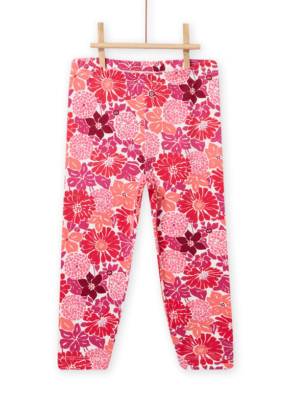 Legging rose imprimé fleuri enfant fille NYAFLALEG / 22SI01R1CAL001