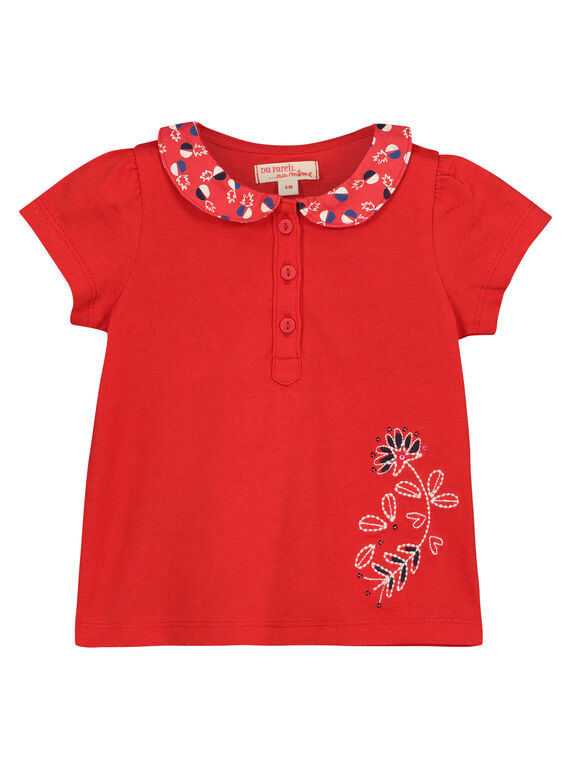 Tee-shirt col claudine bébé fille FITOBRA / 19SG09L1BRA330