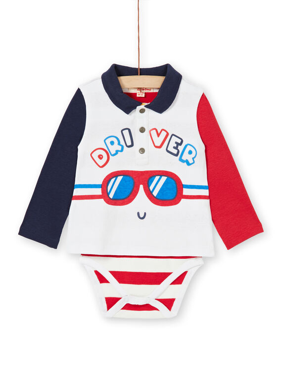Body écru motif Driver fantasie bébé garçon LUHABOD1 / 21SG10X2BOD001