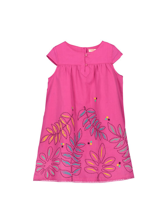Robe en coton rose fille FATUROB2 / 19S901F5ROB712