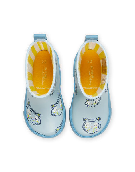 Bottes de pluie bleues à imprimé chats RUPLUITIGR / 23KK3812D0CC218