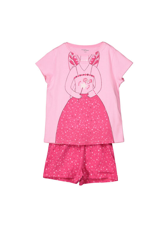 Pyjama short en coton fille FEFAPYJUDEX / 19SH1142PYGD301