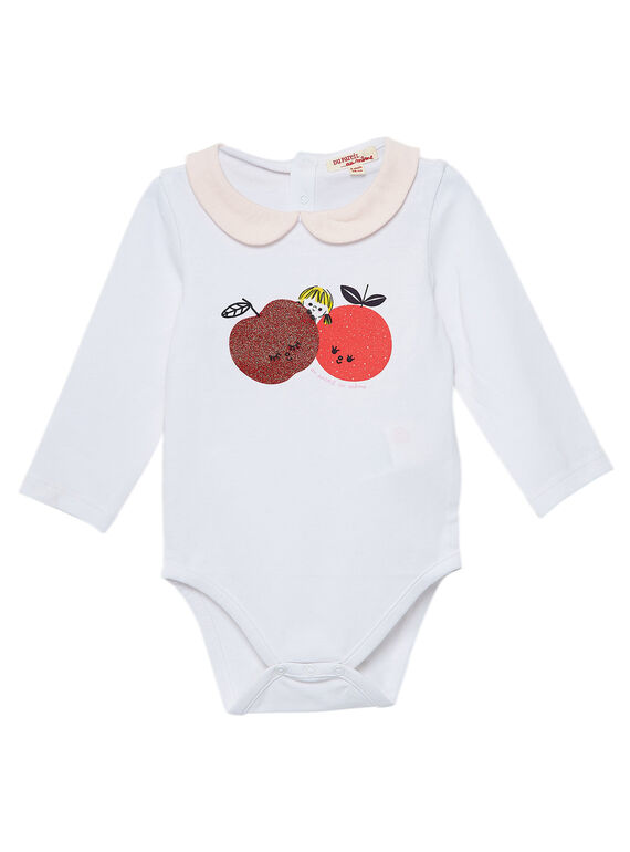 Body écru manches longues bébé fille JIVIBODY / 20SG09D1BOD001