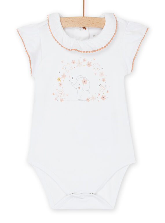 Body blanc à motifs fantaisie et éléphanteau ROU2BOD3 / 23SF03I1BOD000