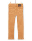 Pantalon uni en toile moutarde POJOPAKNI2 / 22W902B4PANI814