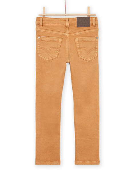 Pantalon uni en toile moutarde POJOPAKNI2 / 22W902B4PANI814