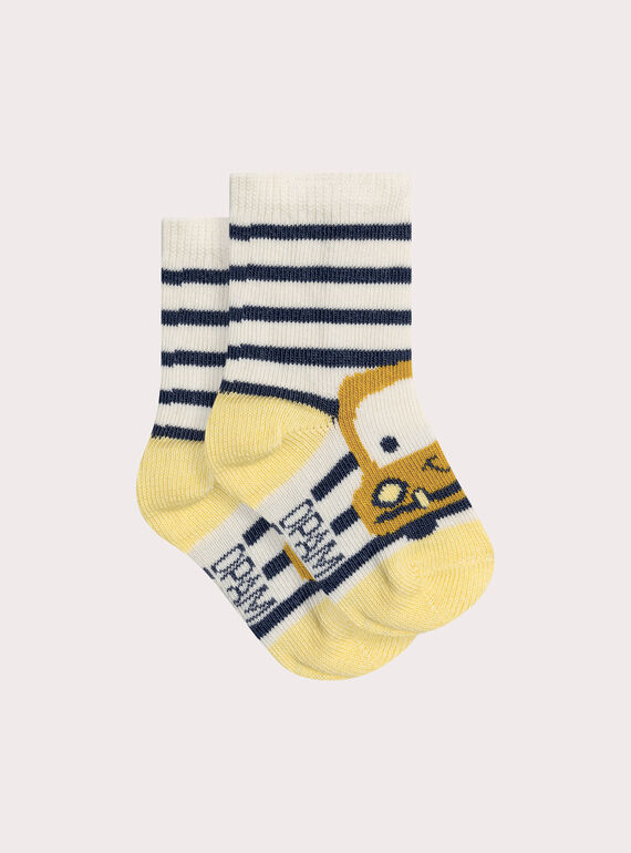  Chaussettes rayées motif voiture pour bébé garçon  XYUCOCHO / 25WI10D3SOQ005