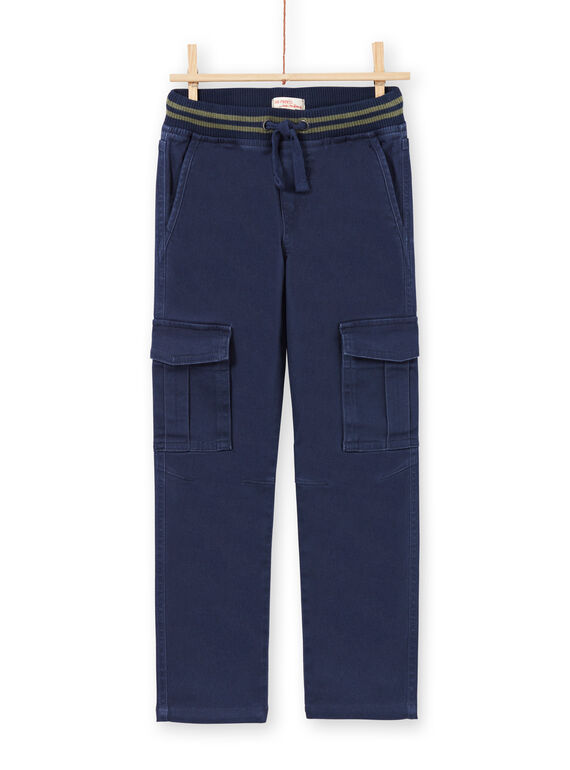 Pantalon bleu foncé enfant garçon MOJOPAMAT1 / 21W90228PAN705